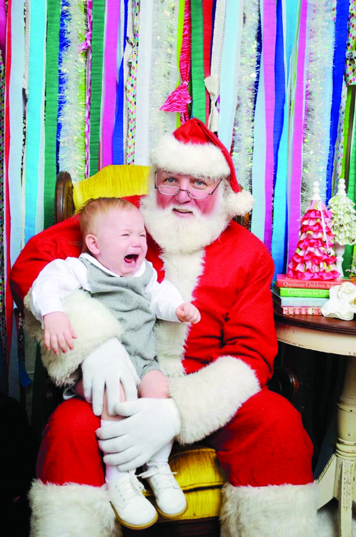 16-month old John Henry Meisenheimer and Santa photo by Whitney Brooks