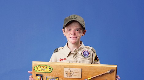 Austin proudly earned his Arrow of Light award during his transition from Cub Scouts to Boy Scouts. photo by Matt Cornelius