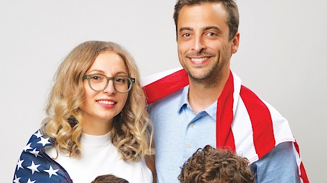 Maria Sanson with her husband, William, and sons, David and Luca, photo by Matt Cornelius